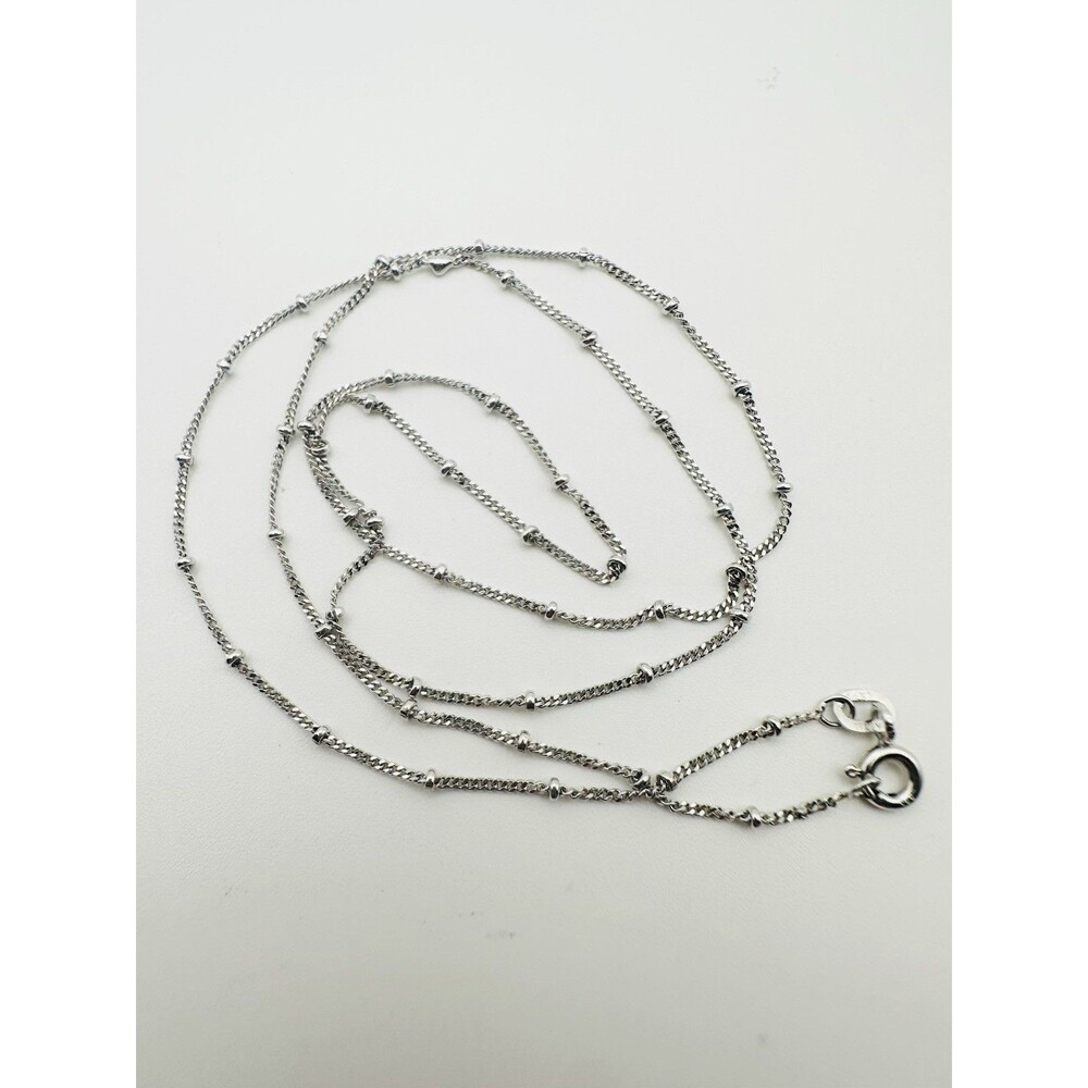 585 14k White Gold Ball Chain Necklace 20”